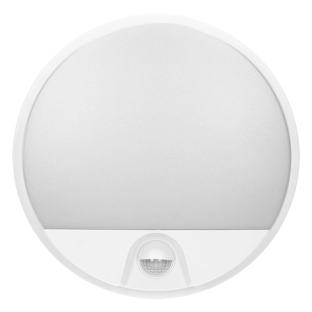 LED декоративен аплик, с PIR, 10W 800lm 4000K, Ra>80, IP54, бял - ORNO AGAT AD-OP-6111WLPMR4