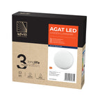 LED декоративен аплик /плафон 15W 1100lm 4000K, Ra>80, IP54, бял - ORNO AGAT AD-OP-6112WLPM4