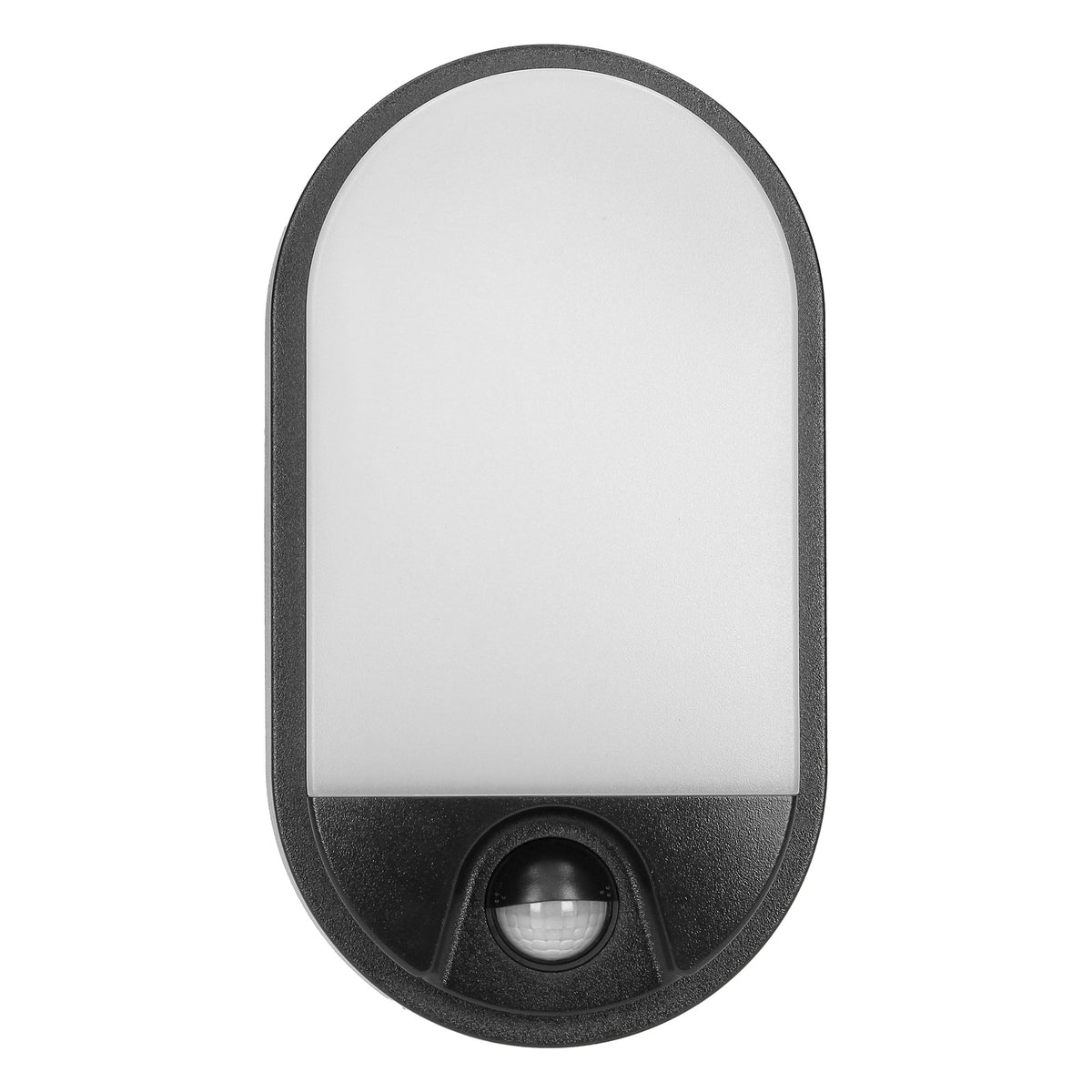 LED аплик-овал, с PIR, 15W 1100lm 4000K, Ra>80, IP54, черен - ORNO NEFRYT AD-OP-6147BLPMR4