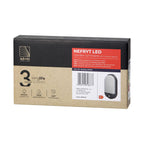 LED аплик-овал, с PIR, 15W 1100lm 4000K, Ra>80, IP54, сив - ORNO NEFRYT AD-OP-6147GLPMR4