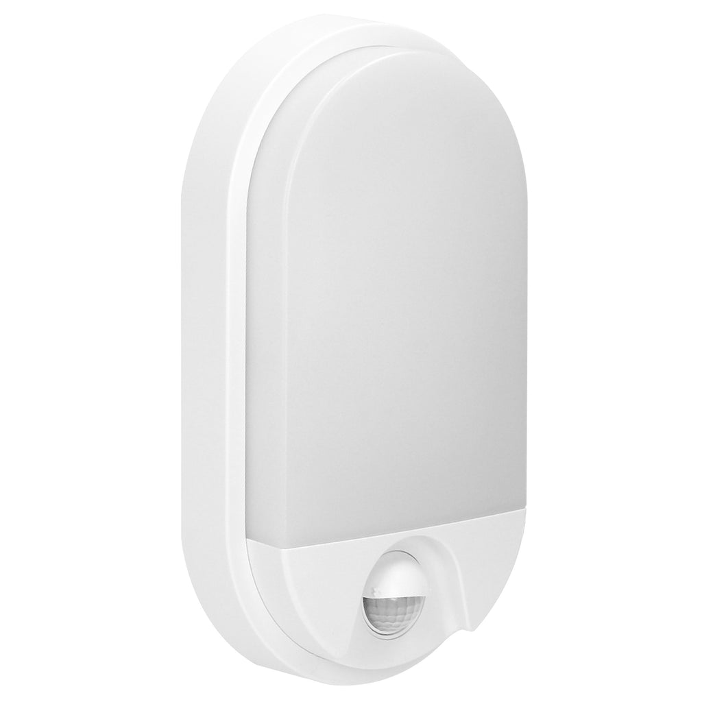 LED аплик-овал, с PIR, 15W 1100lm 4000K, Ra>80, IP54, бял - ORNO NEFRYT AD-OP-6147WLPMR4