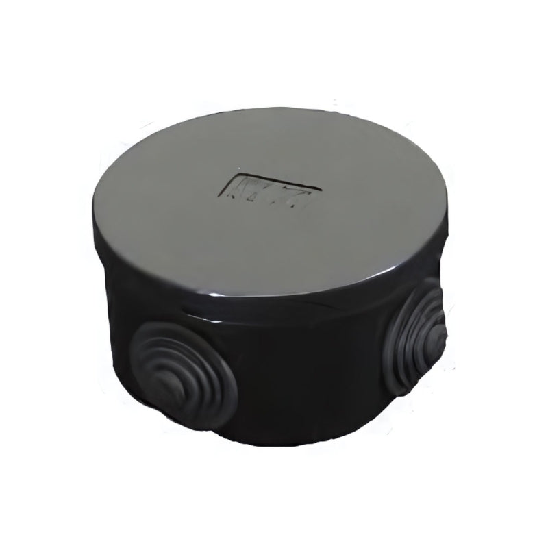 Разклонителна кутия открит монтаж Ф80 x40mm IP54 HF Черен - Courbi...
