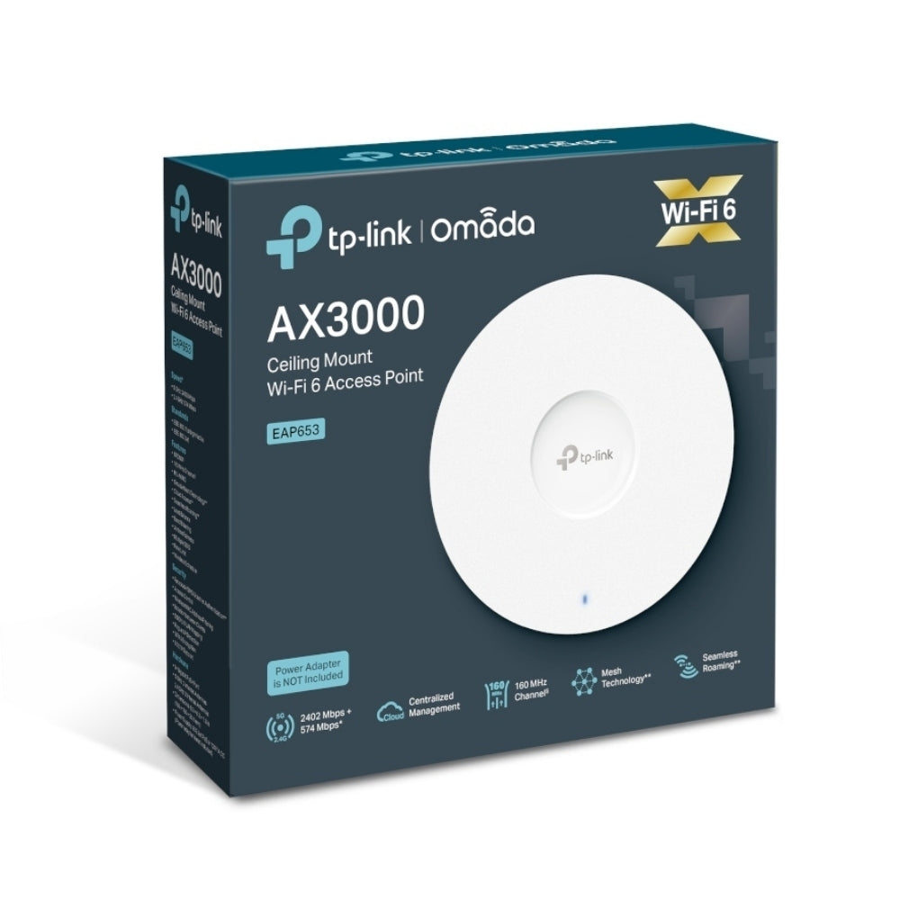 Access Point, AX3000 Ceiling Mount WiFi 6 - Omada by TP-Link EAP653
