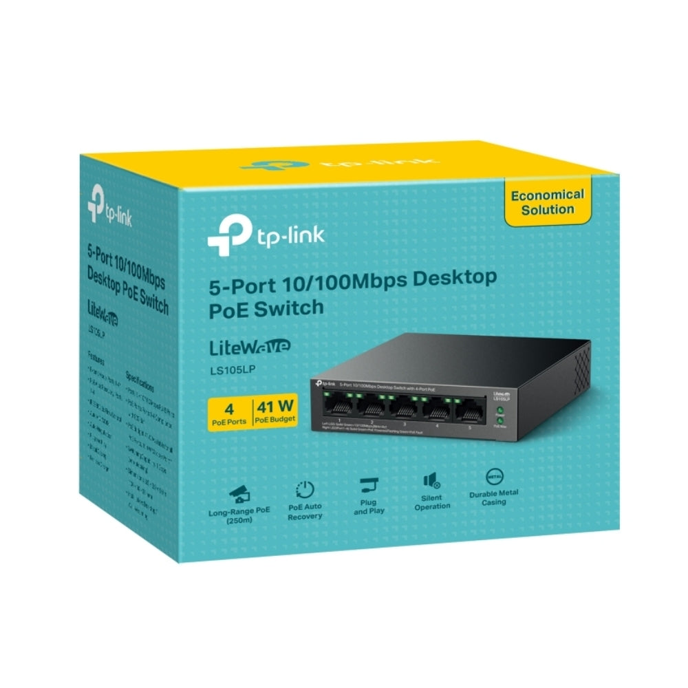 5-портов 10/100Mbps Desktop Switch с 4-порта PoE - Omada by TP-Link...