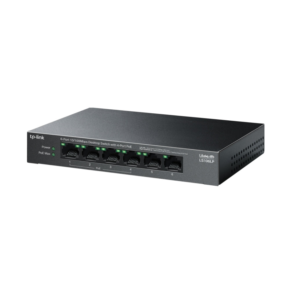 6-портов 10/100Mbps Desktop Switch с 4-порта PoE - Omada by TP-Link LS106LP
