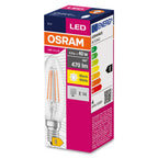 LED лампа Тип B 4W 470lm 2700K 220V E14 Ra≥80, овал, прозрачна, недимируема - OSRAM LED VALUE CLASSIC B LED438637