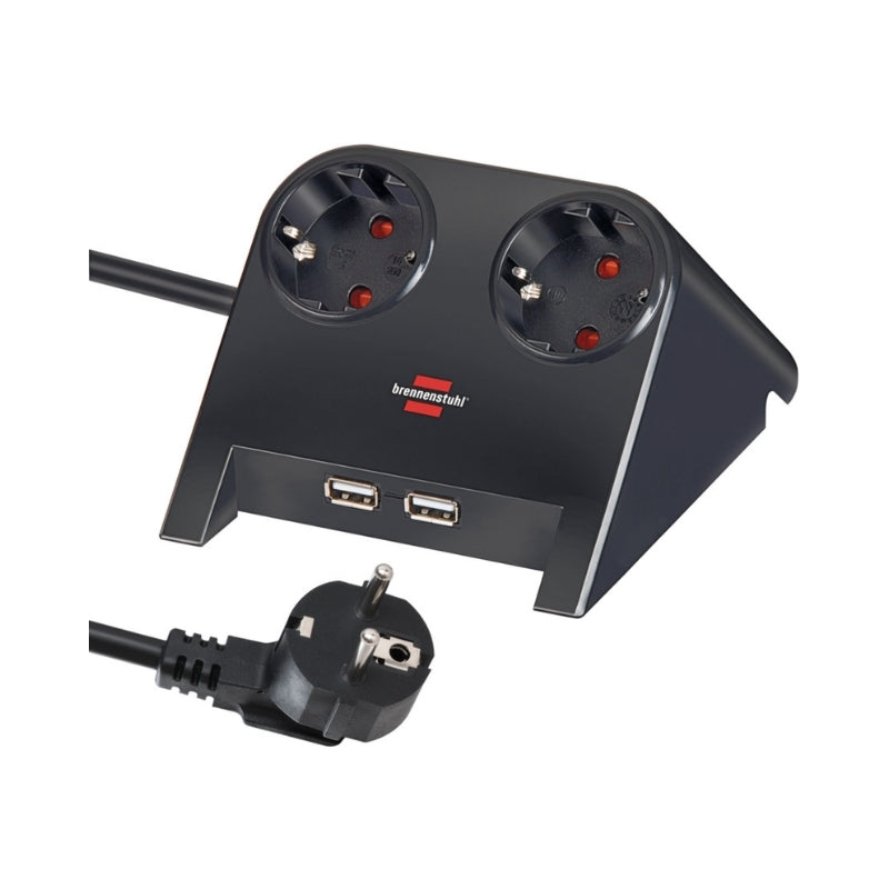 Разклонител Desktop Power 2x 2P+E Шуко и 2x USB A зареждане 2100mA...