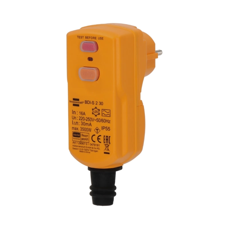 Щепсел с вградена дефектнотокова защита BDI-S 2 30 IP55 - Brennenst...