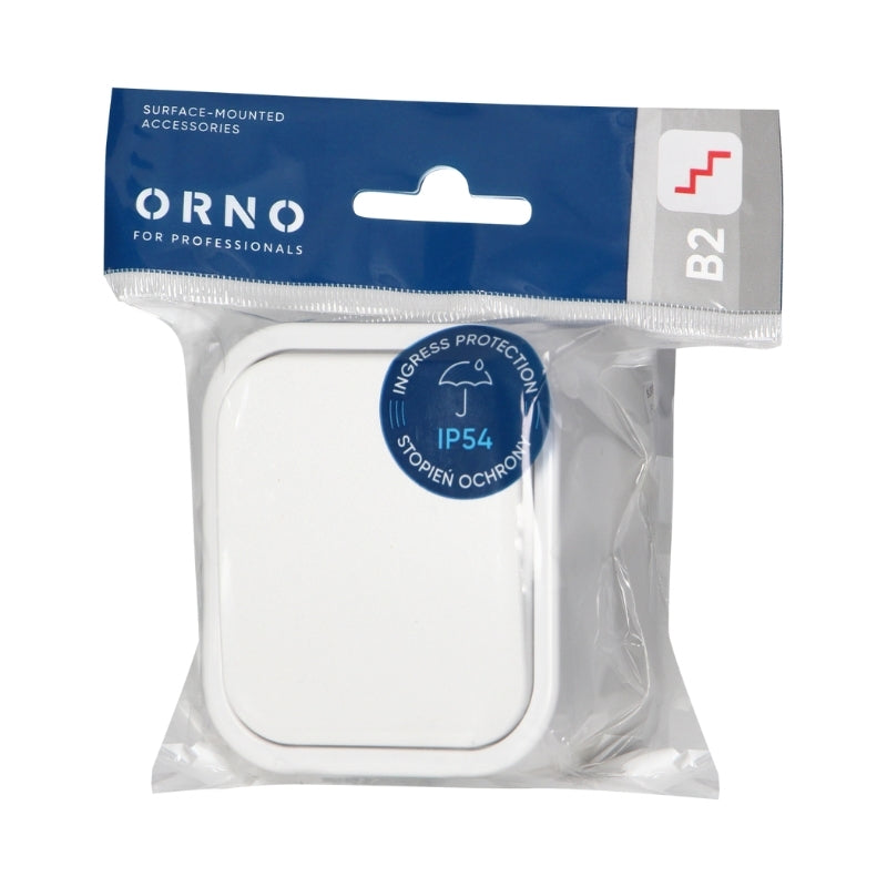 Ключ девиаторен ОМ 10A IP54 Бял - Orno Series B2 OR-OE-7802/W