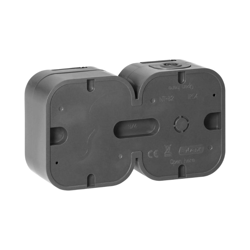 Контакт Шуко двоен ОМ 2x 2P+E 16A IP54 Сив/черен - Orno Series B2 O...