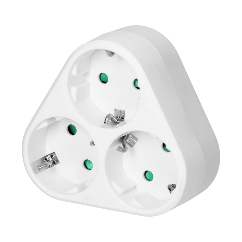Адаптер за контакт 3x 2P+E Шуко Бял - Orno OR-AE-13178(GS)