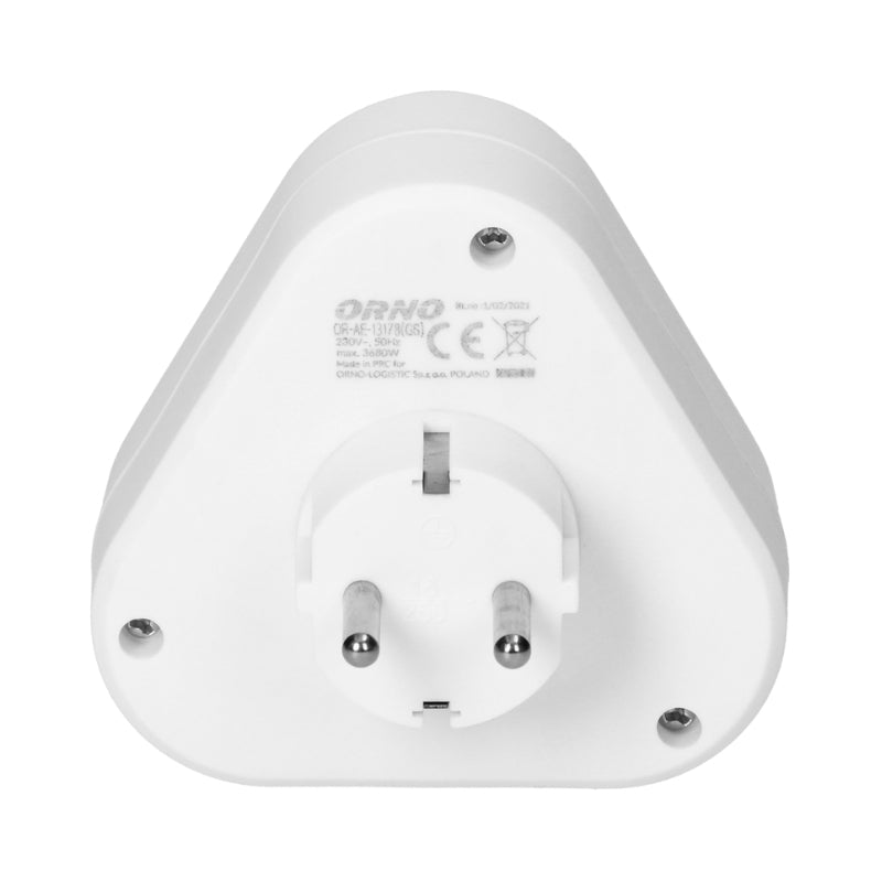 Адаптер за контакт 3x 2P+E Шуко Бял - Orno OR-AE-13178(GS)