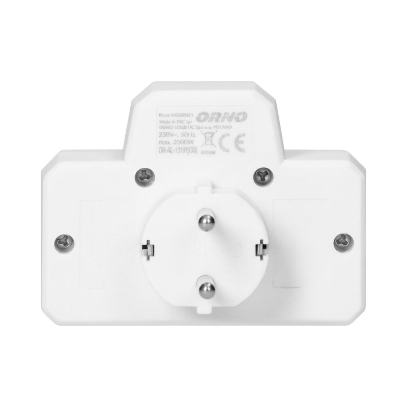 Адаптер за контакт 2x 2P Евро контакт и 1x 2P+E Шуко с ключ I/O Бял...