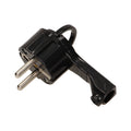 Щепсел плосъл 2P+Z 16A с ринг за кабел под 90° Черен - Orno OR-AE-1379/B