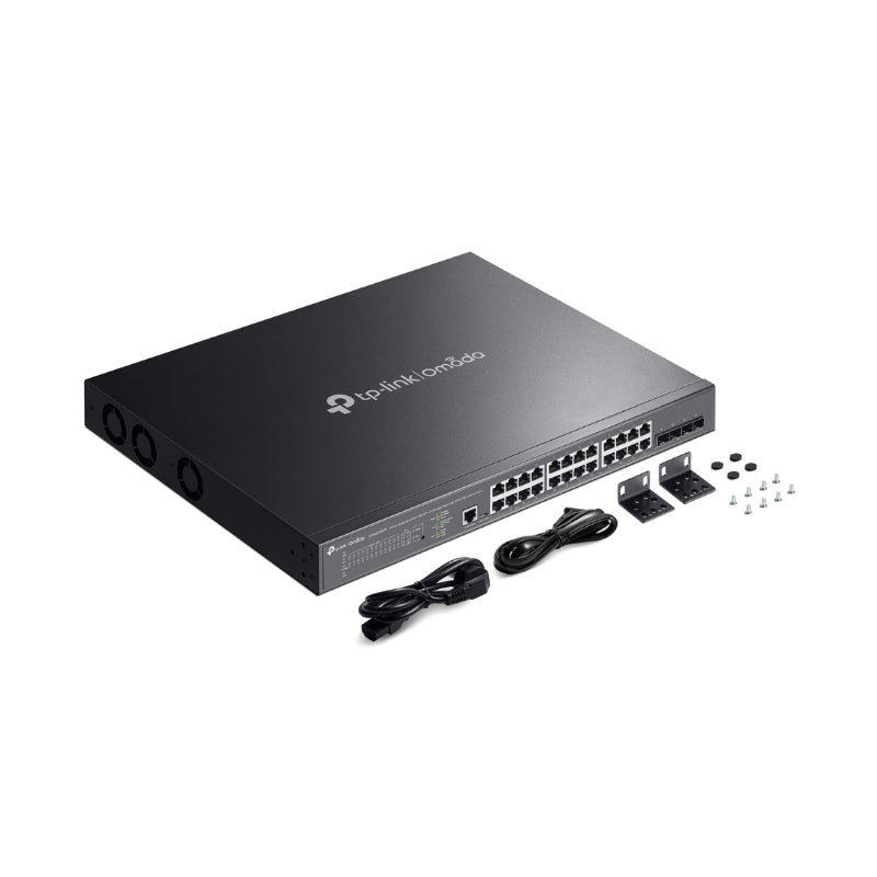 24-Port Gigabit and 4-Port 10GE SFP+ L2+ Managed Switch with 16-Por...