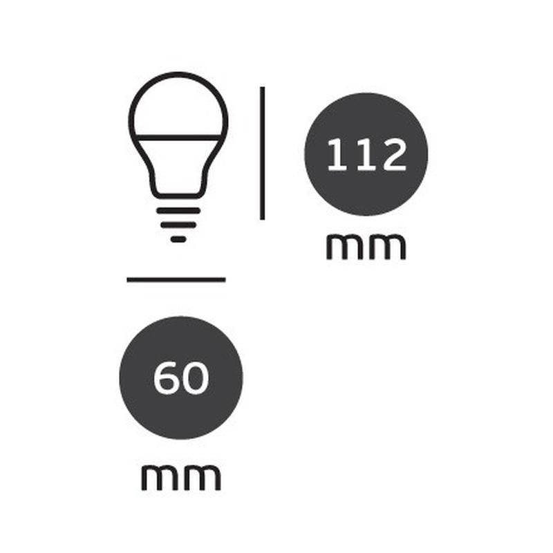 LED лампа 11W 1055lm 4000K 220V E27 Ra>80 360°, класик, PC, бял - VL LED VK/05054/E/C