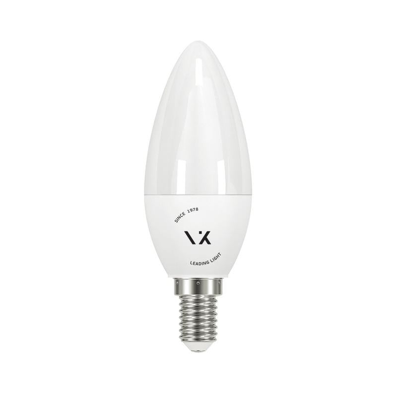 LED лампа 9W 810lm 3000K 220V E14 Ra>80 360°, овал, PC, бял - VL LED VK/05177/EI/W
