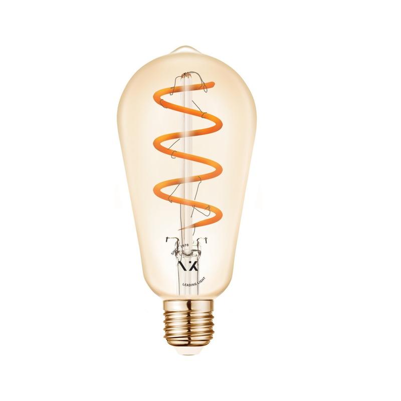  LED лампа 4,5W 330lm 2200Κ 220V E27 Ra>80 360° 360°, спирала Филамент-classic, amber ,димируема - VL LED VK/05156/D/E/SP/A 