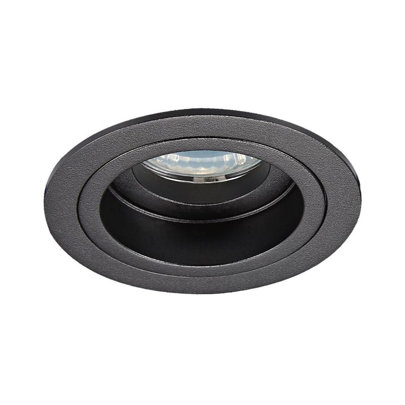 Кръгла луна, насочваема, за LED крушка GU10, 240V, IP20,ø9.2x3.1cm, черен - VL LED VK/03113G/B