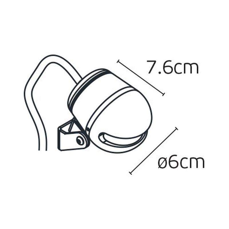 Акцентен осветител за ниши 2W, 4000K, 37lm, CRI>80, IP65, ø6x7.6cm, черен - VL LED VK/02176/B/C 