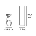 Градински осв., max 20W, Al+glass, стълбче  ø16.5 x h=75.6cm,IP54,антрацит - VL LED VK/01091/AN/75