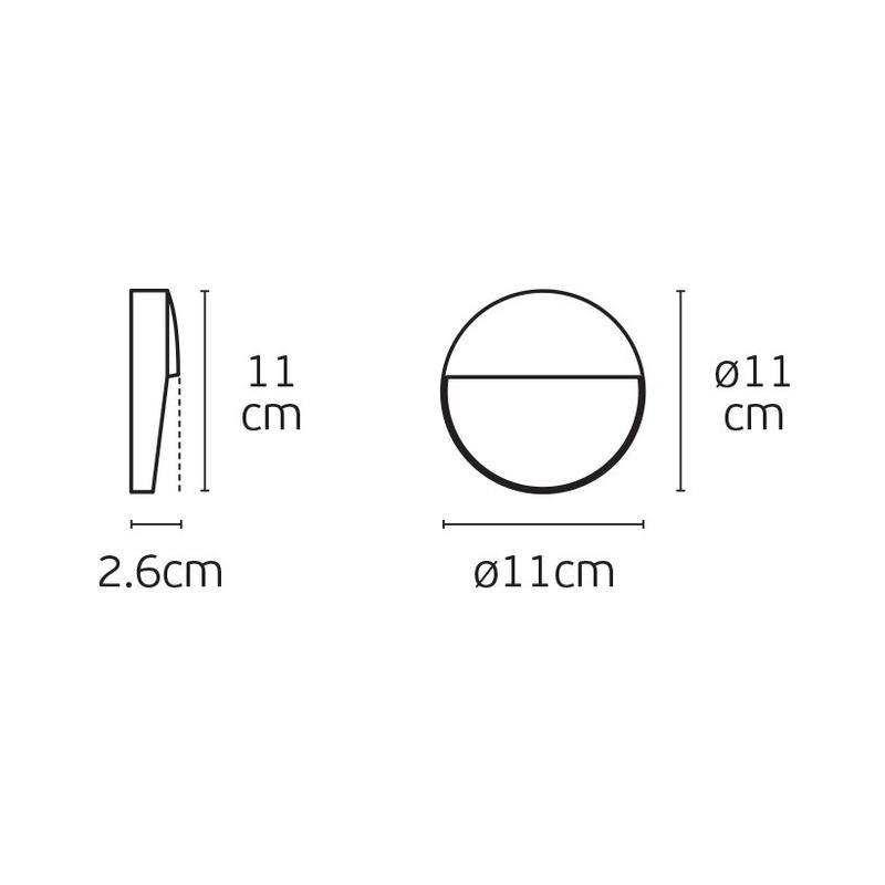Стенен дек. осв.-кръгъл, 220-240V, 4W, 3000K, 160lm, CRI>80, IP54, ø11x2.6cm, антрацит - VL LED VK/02148/AN/W