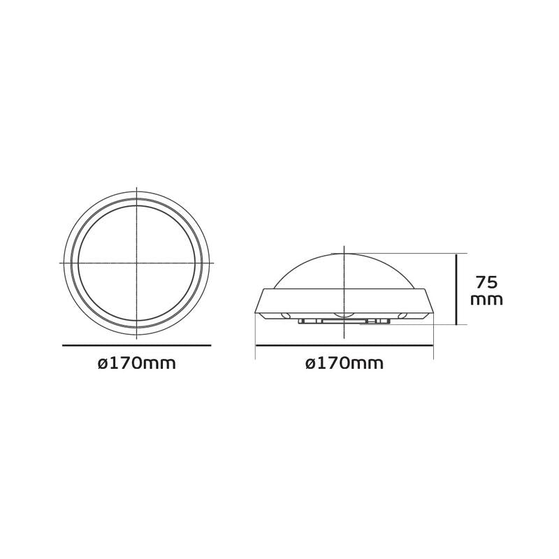 LED плафон-кръгло 11W 4000K, IP64, бяло - VL LED VK/02163/W/C