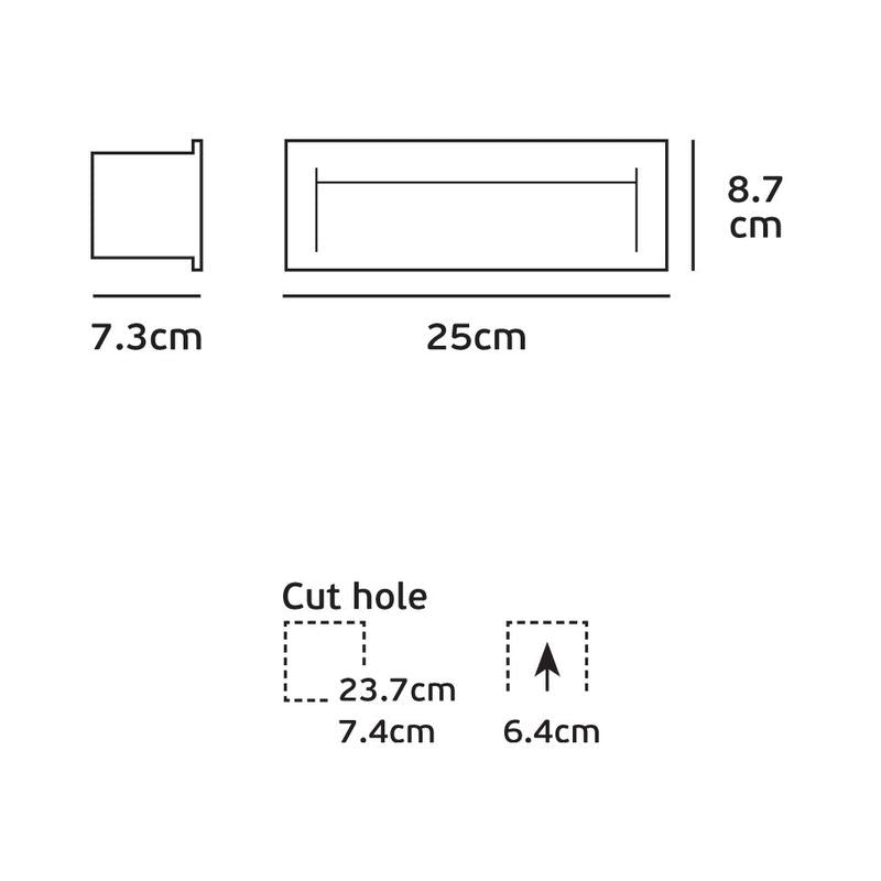Стенен дек. осв., 100-240V, 9W, 3000K, 280lm, CRI>84, IP65, 25x8.7cm, антрацит - VL LED VK/02108/AN/W