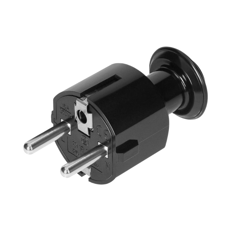 Щепсел 2P+Z 16A 230V прав Uni-Schuko Черен - Orno OR-AE-13304/B