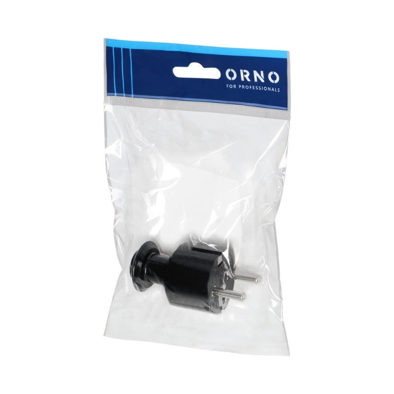 Щепсел 2P+Z 16A 230V прав Uni-Schuko Черен - Orno OR-AE-13304/B