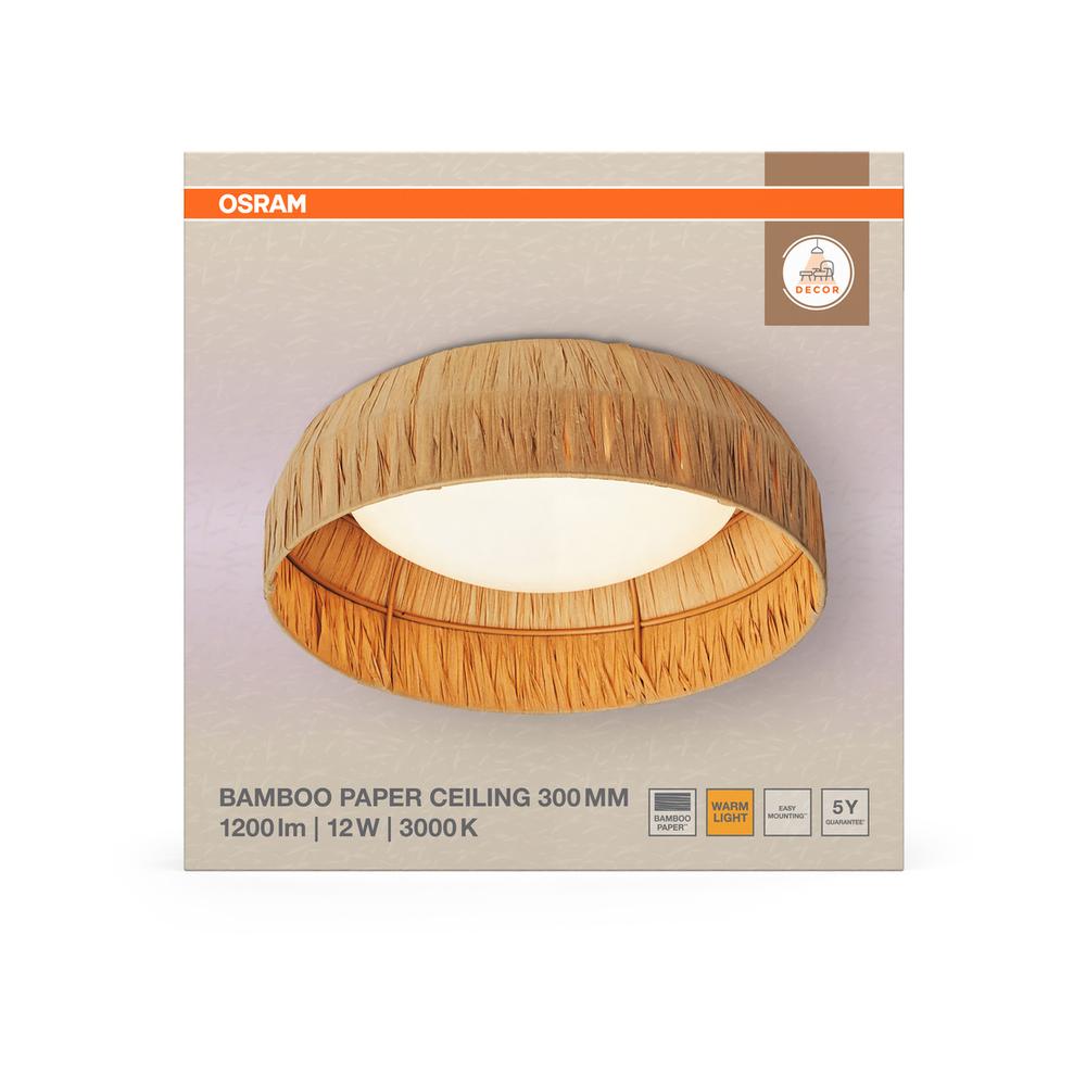 Декоративен осветител модел Bamboo Paper, за таван, 300, 12W, 400lm, 3000К, Ra>80, кафяв - OSRAM LED452741