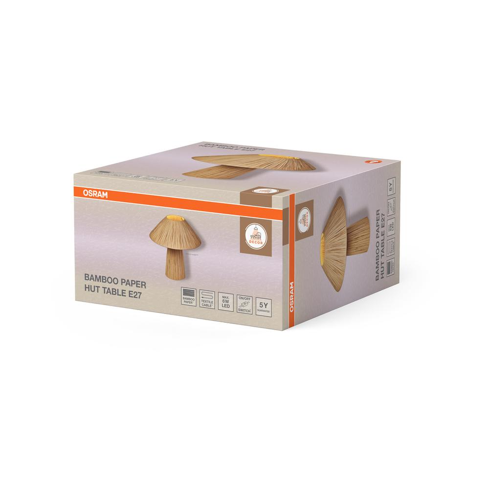 Декоративен осветител модел Bamboo Paper Hut, за маса, 1XE27, кафяв - OSRAM LED453694