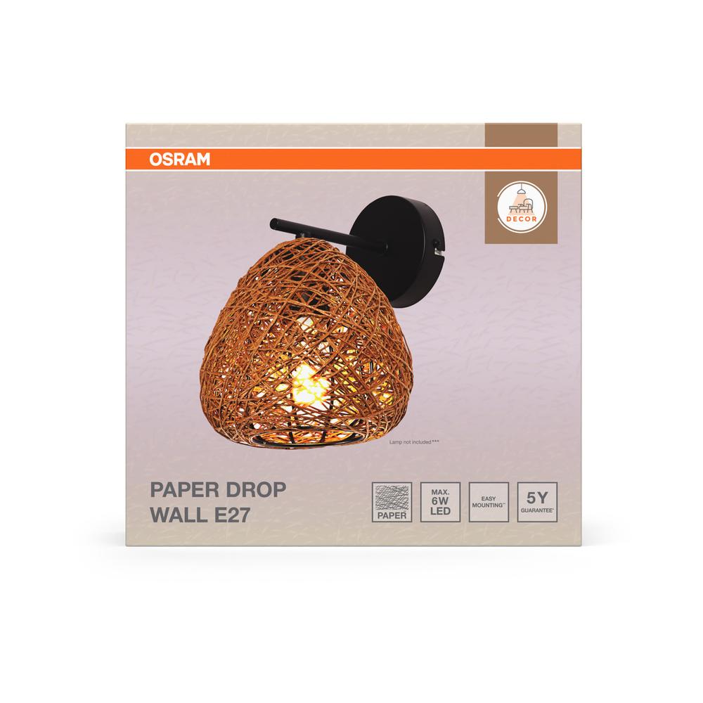 Декоративен осветител модел Paper Drop, за стена, 1XE27, бежаво - OSRAM LED454325