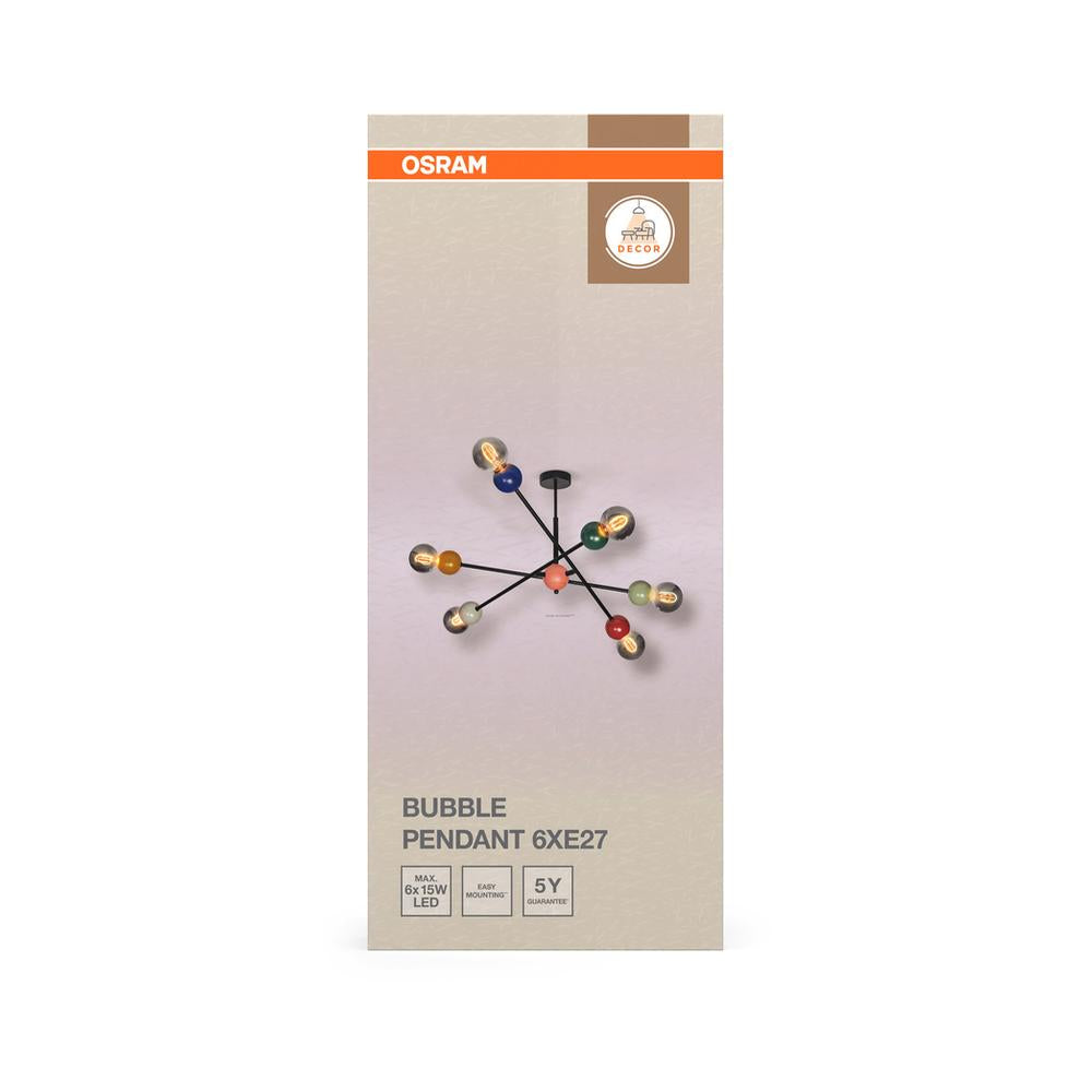 Декоративен осветител модел Bubble, висящ, 6XE27, многоцветен - OSRAM LED458583