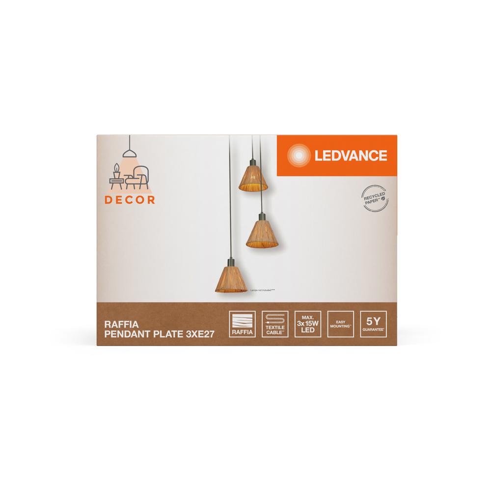 Декоративен осветител модел Raffia Pendant Plate, 3XE27, зелен - LEDVANCE LED838192