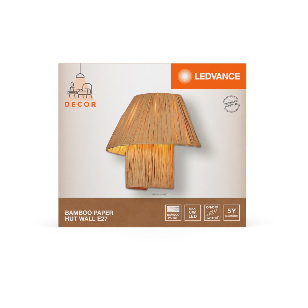 Декоративен осветител модел Bamboo Paper Hut, за стена, 1XE27, кафяв - LEDVANCE LED840621