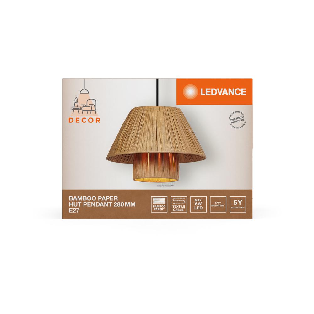 Декоративен осветител модел Bamboo Paper Hut, висящ, 280, E27, кафяв - LEDVANCE LED840645