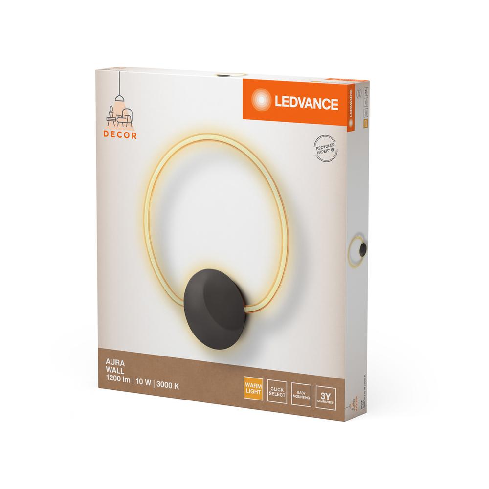 Декоративен осветител модел Aura, за стена,10W, 800lm, 3000К, Ra>80, клик с избиране - LEDVANCE LED842106