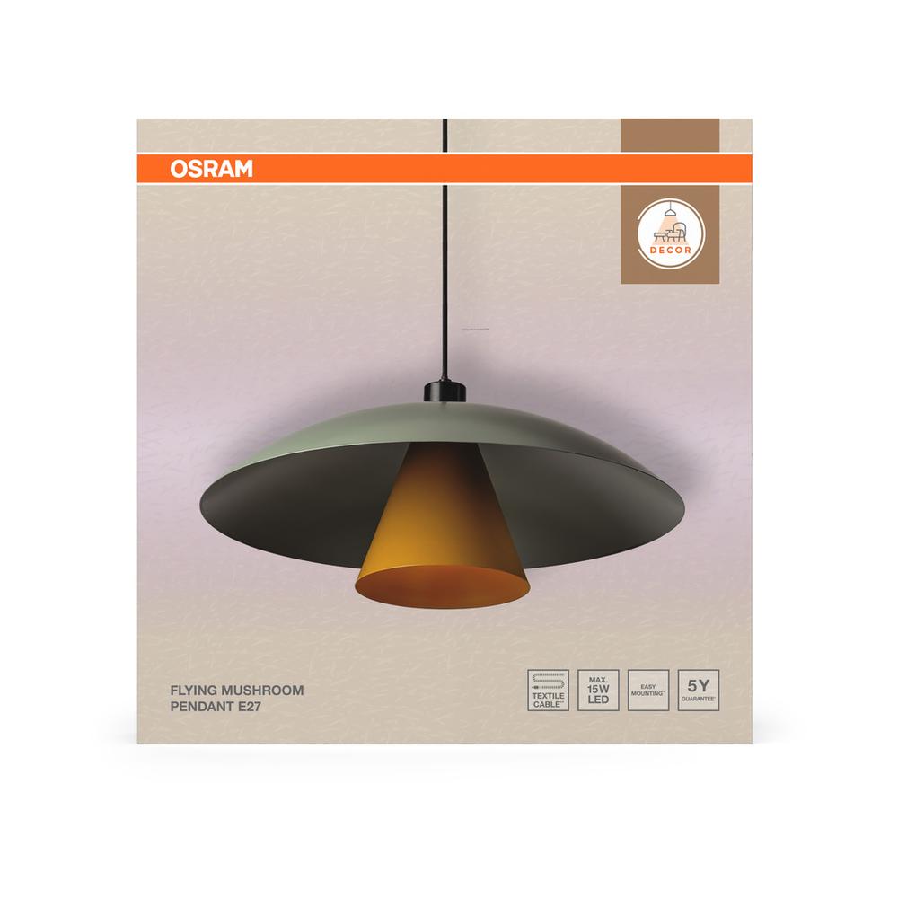 Декоративен осветител модел Flying Mushroom Pendant, висящ, E27, зелен - OSRAM LED846944