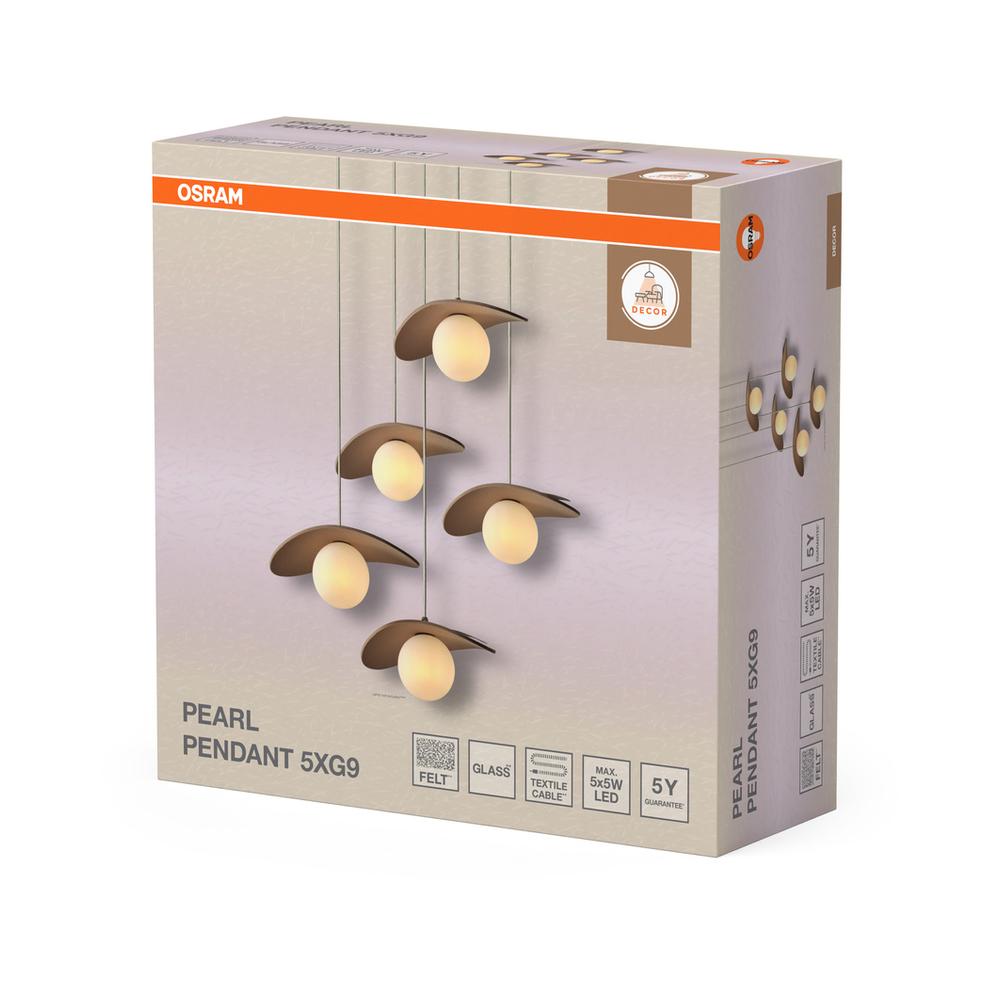Декоративен осветител модел Pearl, висящ, 5XG9, бежов - OSRAM LED847729