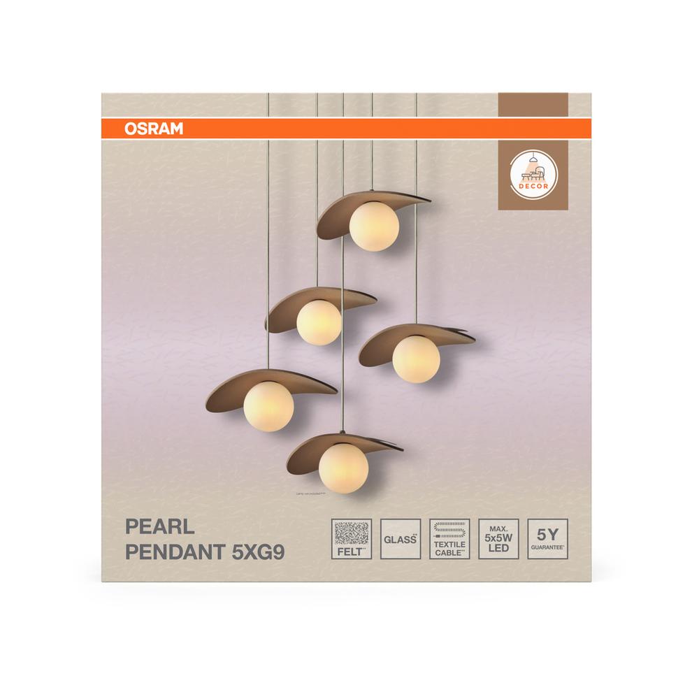Декоративен осветител модел Pearl, висящ, 5XG9, бежов - OSRAM LED847729