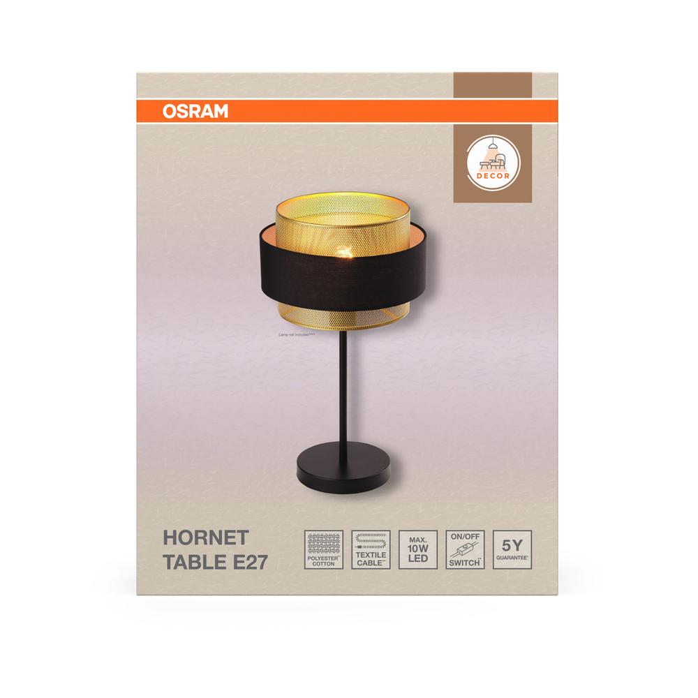 Декоративен осветител модел Hornet, за маса 1XE27, черен - OSRAM LED847903