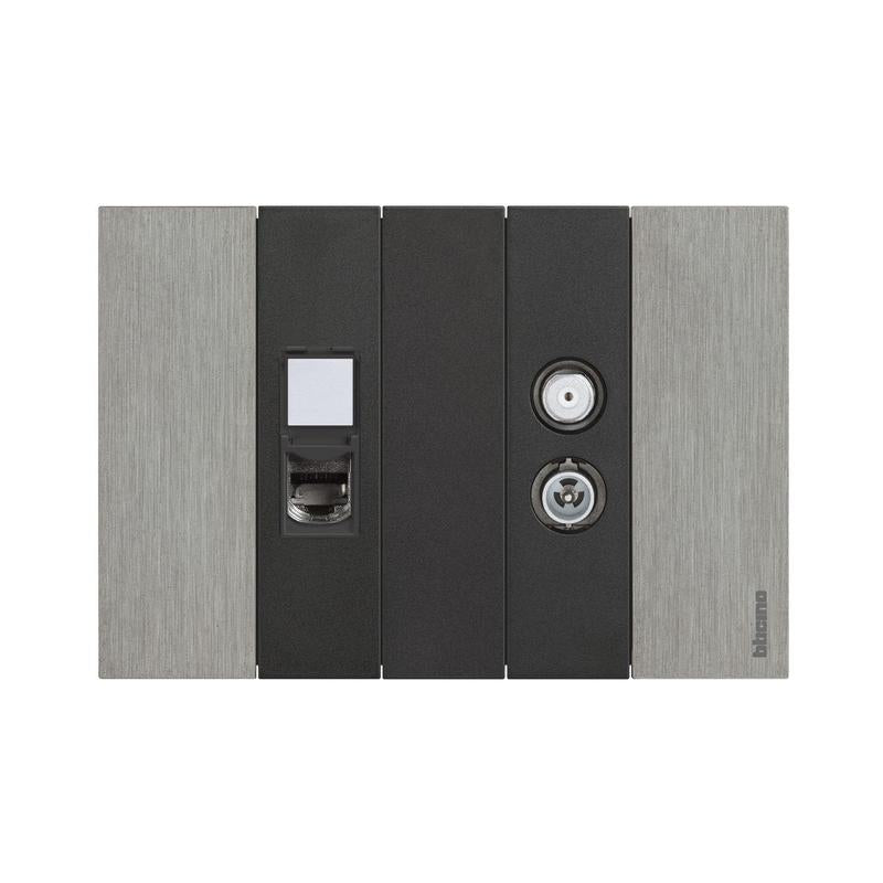 Компютърна розетка 1xRJ45 cat.6 FTP toolless IDC 1M Черен  - bticino Living Now KG4279C6F