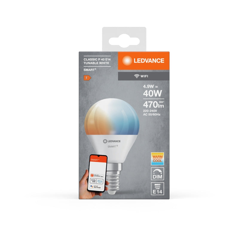 Диодна лампа тип SMART+ WiFi CLASSIC P 40 4,9W TW E14 мат. - LEDVANCE SMART+ WiFi Mini Bulb Tunable White