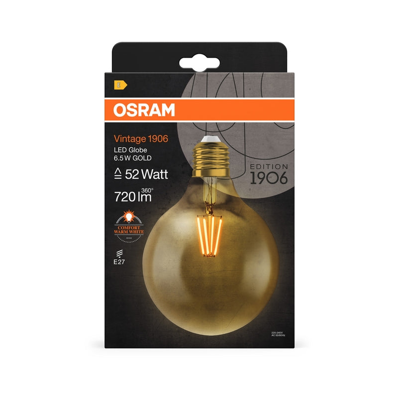 Vintage LED лампа 7W 825 E27, GLOBE 125, златиста - OSRAM Vintage 1906® LED CLASSIC GLOBE