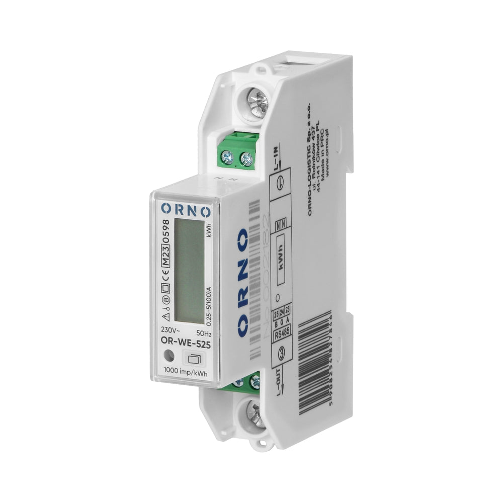 Монофазен електромер ДИРЕКТНО мерене, RS485 Modbus, мултитарифен DI...