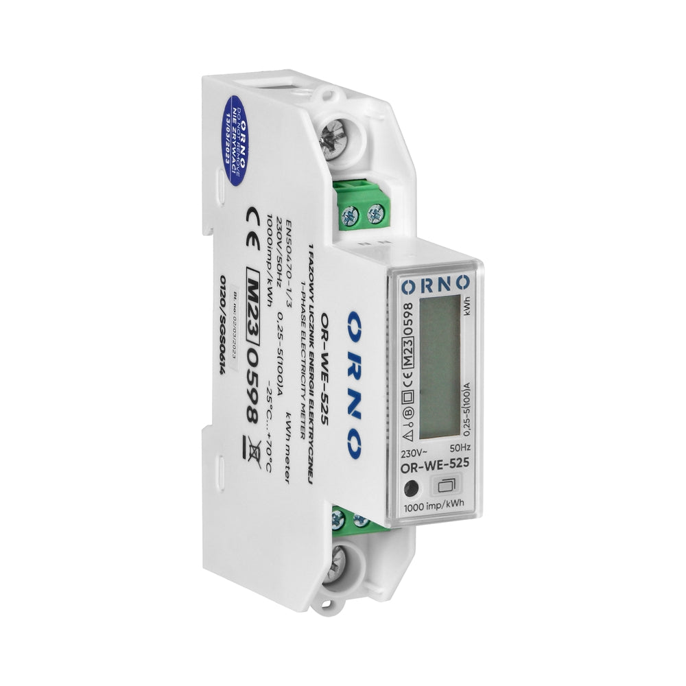 Монофазен електромер ДИРЕКТНО мерене, RS485 Modbus, мултитарифен DI...