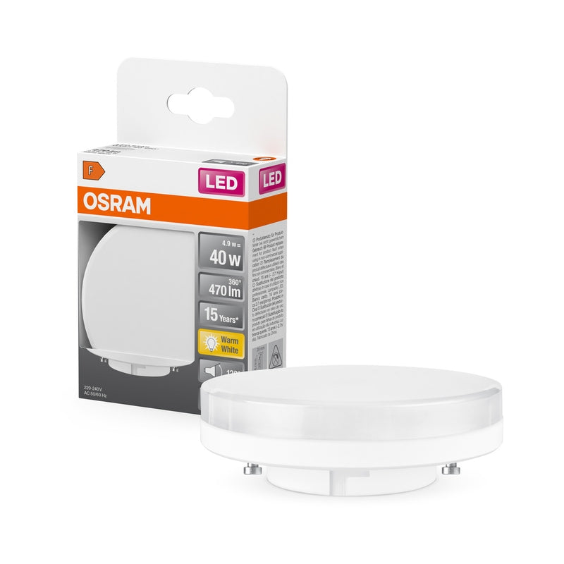 LED лампа, star GX53 40 4,9W 470lm 2700K Ra>80 120°, 220V, опал, недим. - OSRAM LED STAR GX53