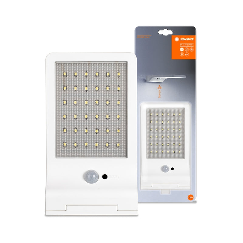 Декоративен соларен LED осветител за врата с PIR датчик, DoorLED Solar, 3W 3.3V 320lm 4000K, бял, 192x30x110mm - LEDVANCE DoorLED Solar