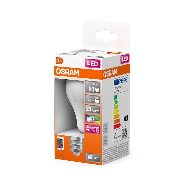 LED лампа тип LED SUPERSTAR+ CLASSIC A Frosted 60 димир. 9,4W 2700К Ra>80 E27 - OSRAM LED Retrofit RGBW lamps with remote control